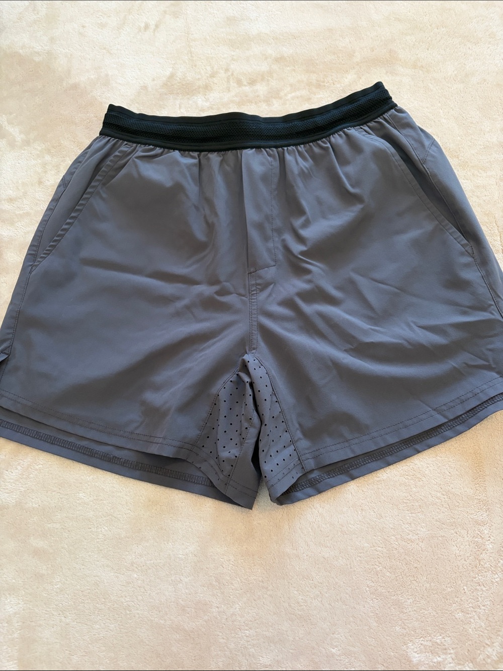 BAMBOO Men's Athletic Shorts - Gray with Black Waistband